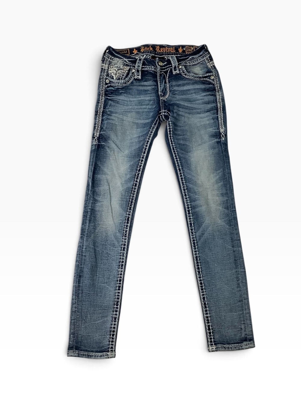 Rock Revival Yandel Ankle Skinny Sz 24 Medium Wash